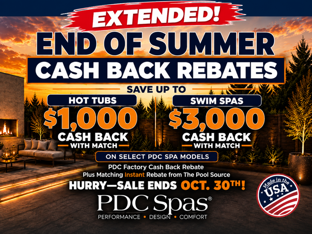 Cash Back Rebate from PDC Spas Extended
